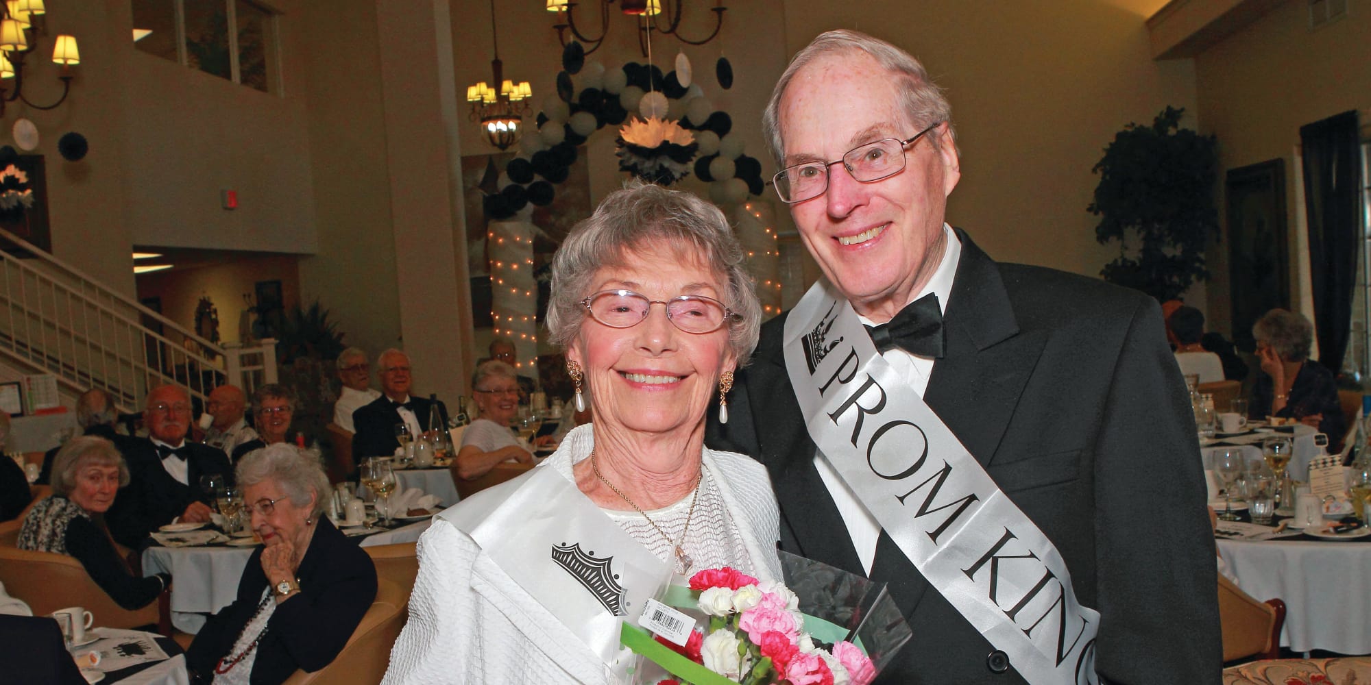 Prom king and queen at The Palms at LaQuinta Gracious Retirement Living in La Quinta, California