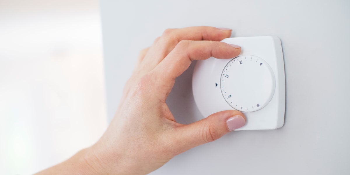 A thermostat in a storage unit at Van Mall Storage in Vancouver, Washington