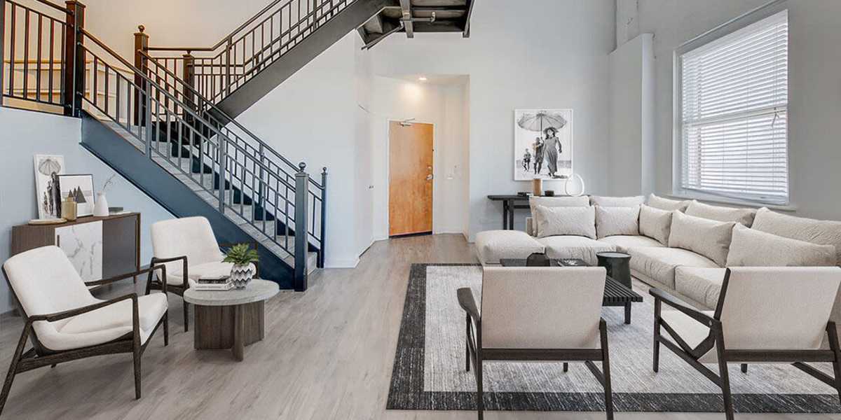 Kitchen with stainless-steel appliances at Historic Electric Building in Fort Worth, Texas