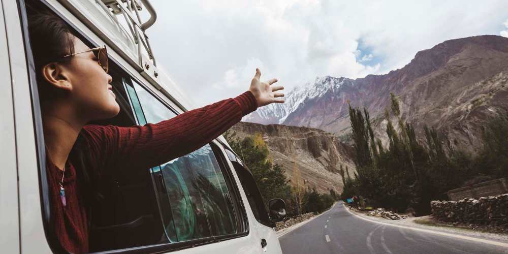 Residents driving near Cascade Park in Colorado Springs,Colorado