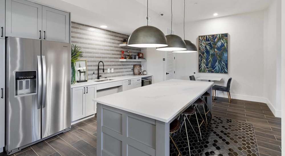 Beautiful demonstration kitchen at The Reid in Tucker, Georgia