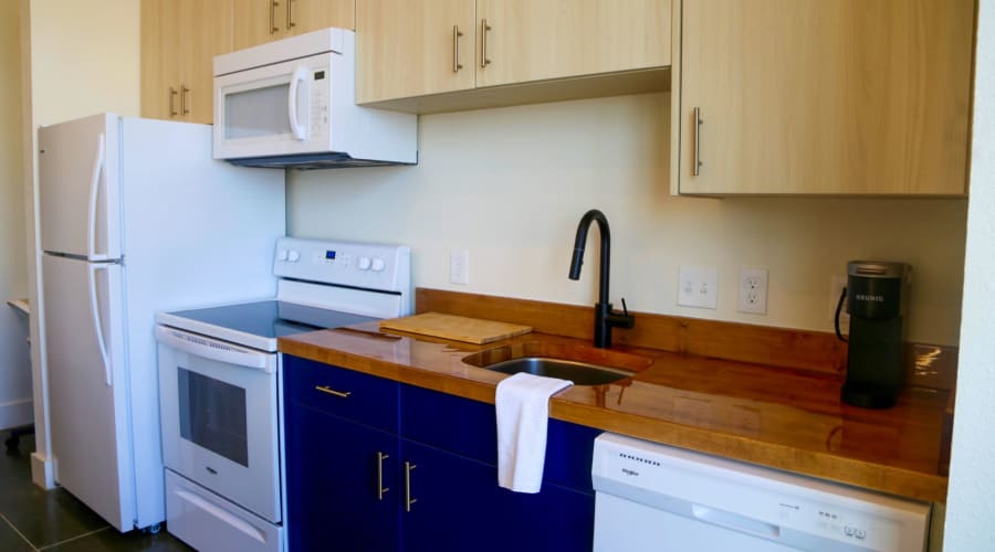 Modern kitchen at University Lofts Downtown, Jonesboro, Arkansas