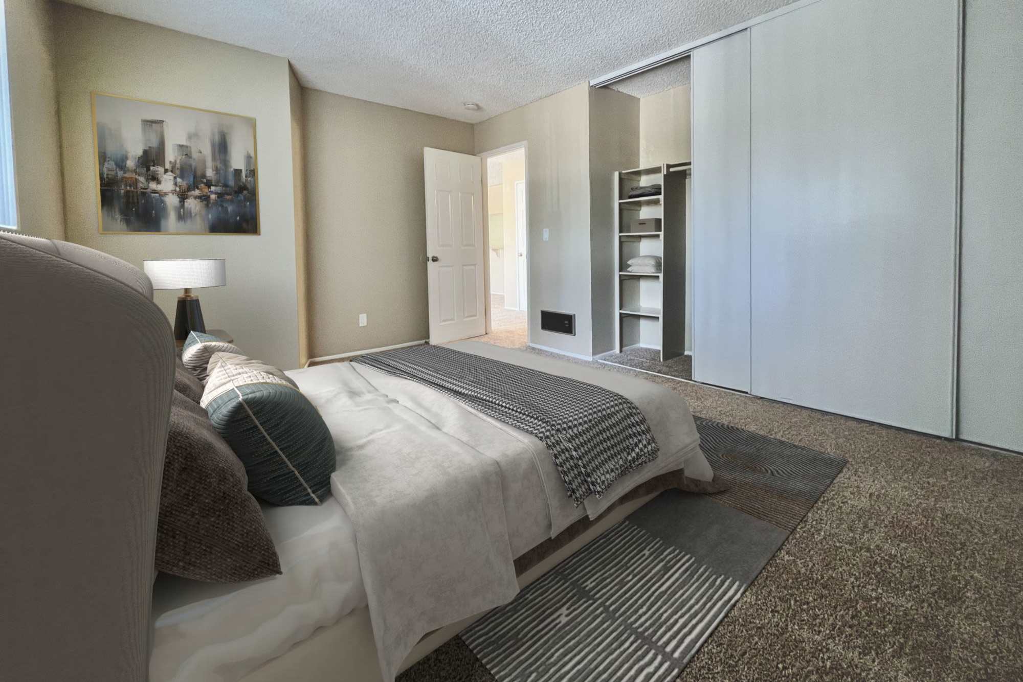 Spacious Bedroom at Hillside Terrace Apartments in Lemon Grove, California