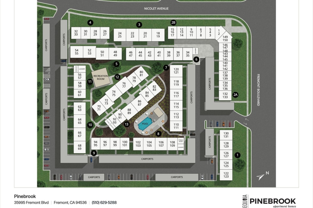 Community Map Pinebrook Apartment Homes