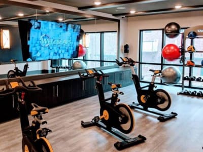 Spin studio in the state of the art fitness center at Steelyard in Oklahoma City, Oklahoma