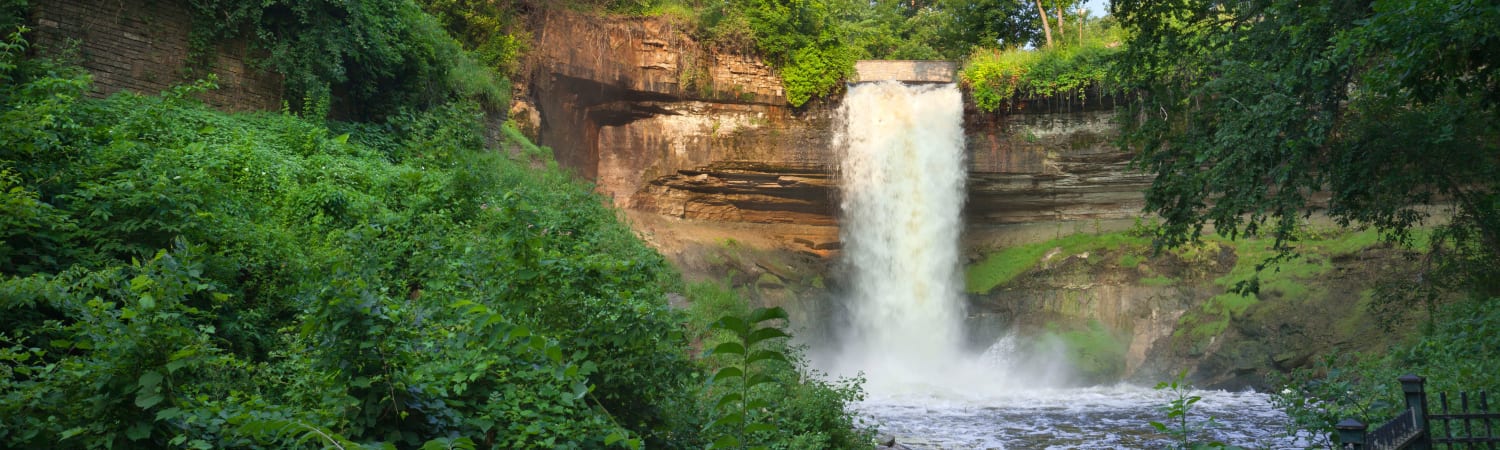 Minnehaha Falls near Oaks Hiawatha Station in Minneapolis, Minnesota