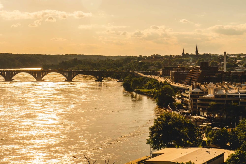 Bridge over the river near Highbridge in Washington, District of Columbia