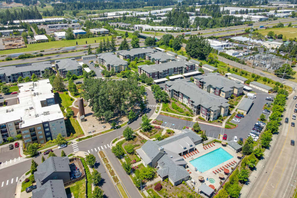Aerial Property View at Terrene at the Grove in Wilsonville, Oregon