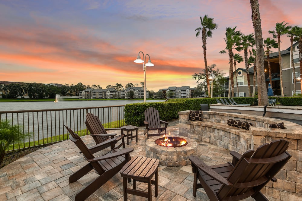 Outdoor fire pit at Ocean Park of Ponte Vedra in Jacksonville Beach, FL