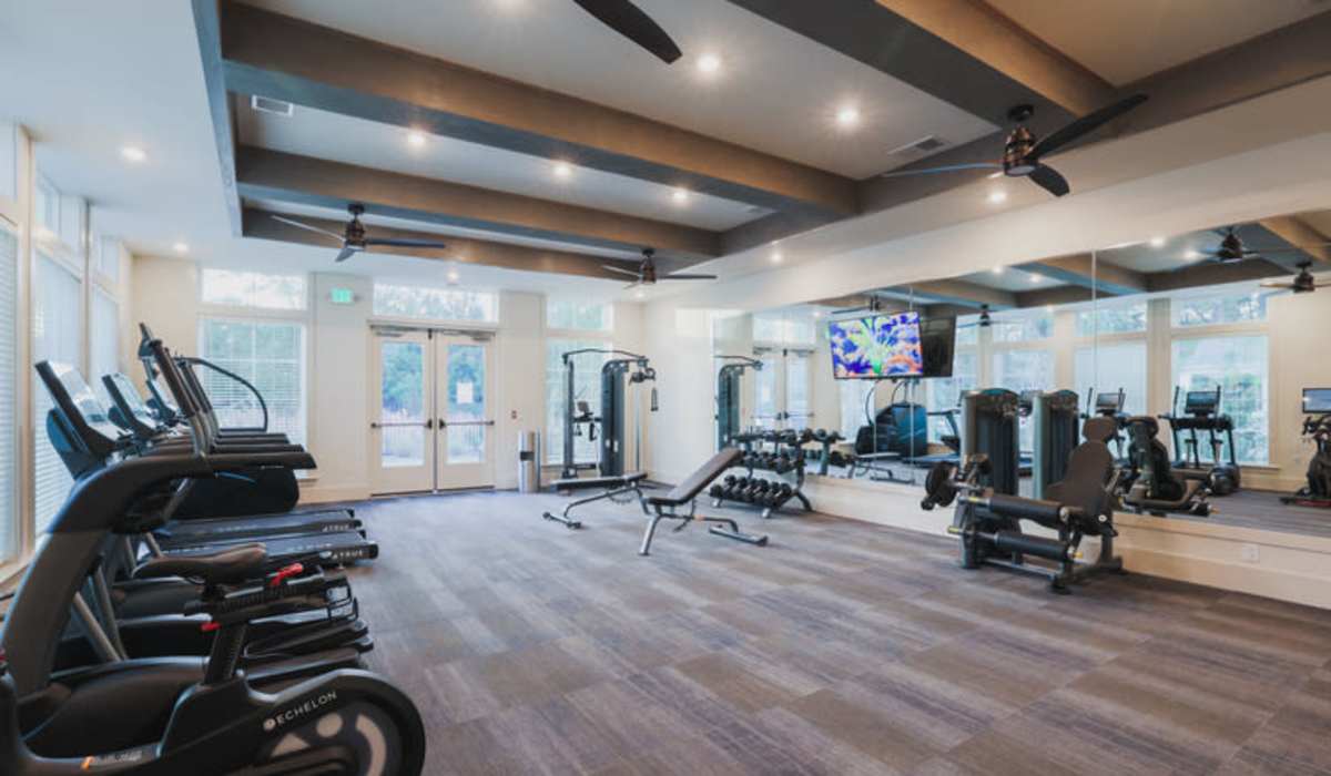 fitness room at Riverwood Apartments in Wilmington, North Carolina