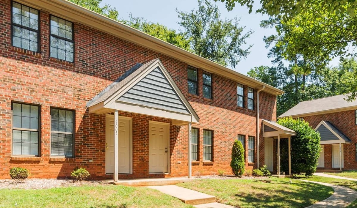 Pathway leading up to a townhome at Forest Edge Townhomes in Raleigh, North Carolina