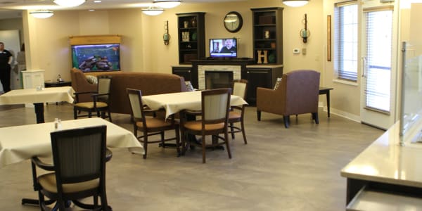 Dining area and kitchen at Holton Manor in Elkhorn, Wisconsin