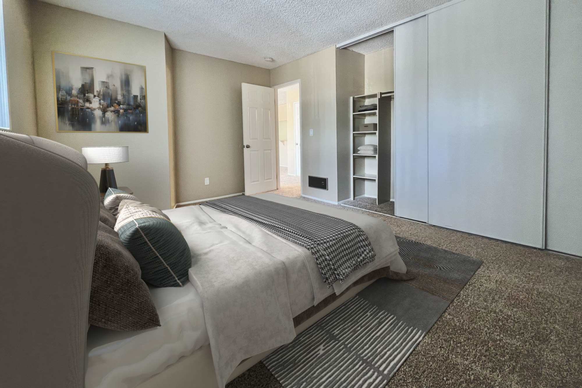 Spacious Bedroom at Hillside Terrace Apartments in Lemon Grove, California