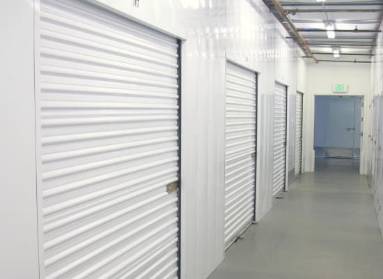 Clean hallways through self storage units at A-1 Self Storage in National City, California