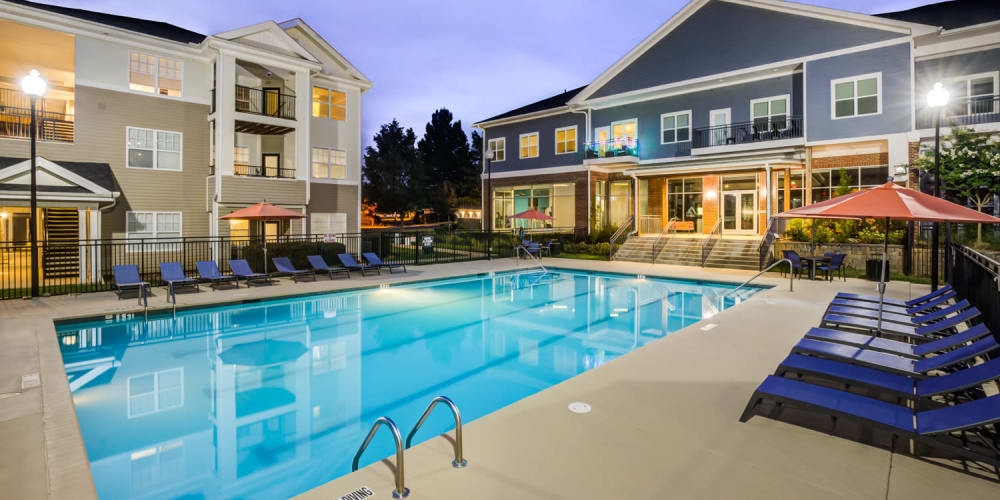 Side view of the pool at North Hills at Town Center in Raleigh, North Carolina