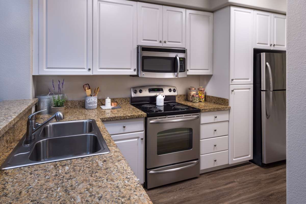 Enjoy ample counter space at The Carlyle in Santa Clara, California