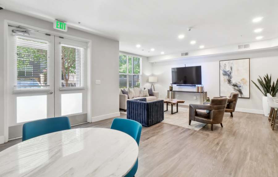 Modern clubhouse at Villa Montanaro in Pleasant Hill, California,