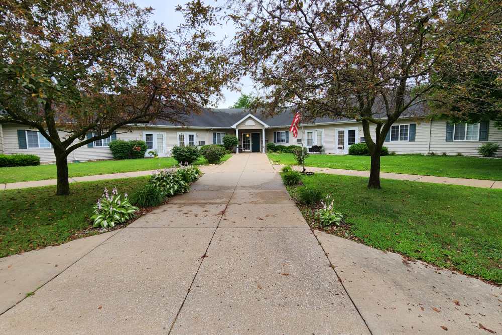 Sidewalk at Woodbrook Apartments in Three Rivers, Michigan