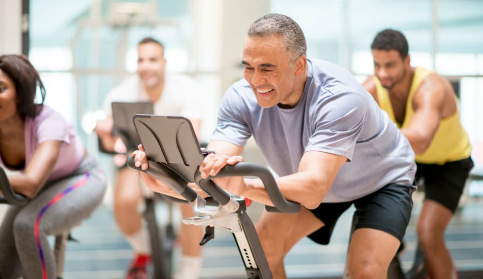 Older man exercising at Mary Harvin Center in Baltimore, MD