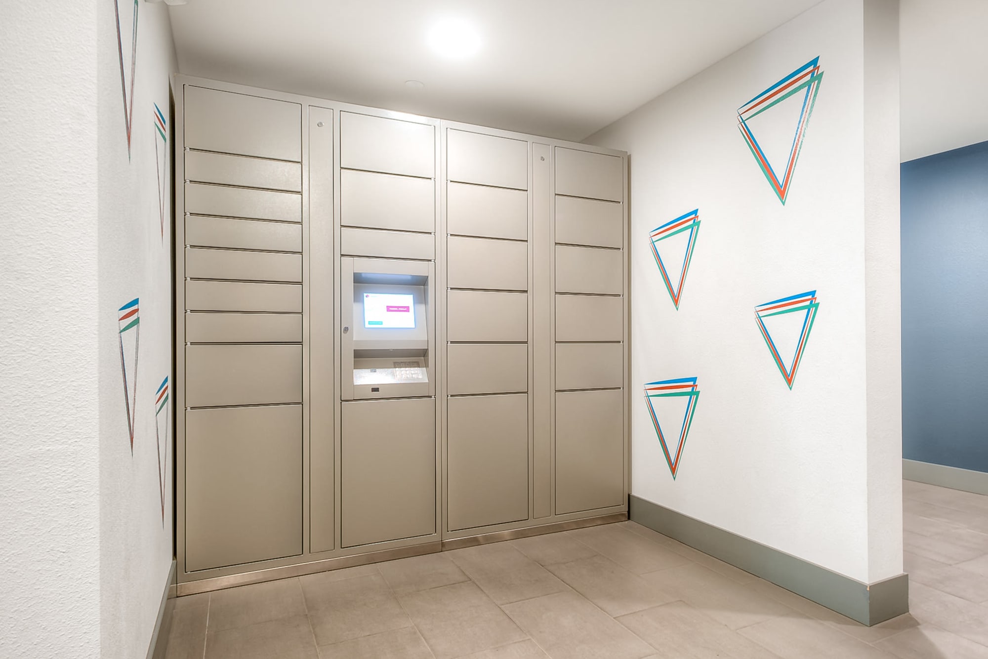 The convenient package locker at Tria Apartments in Newcastle, Washington