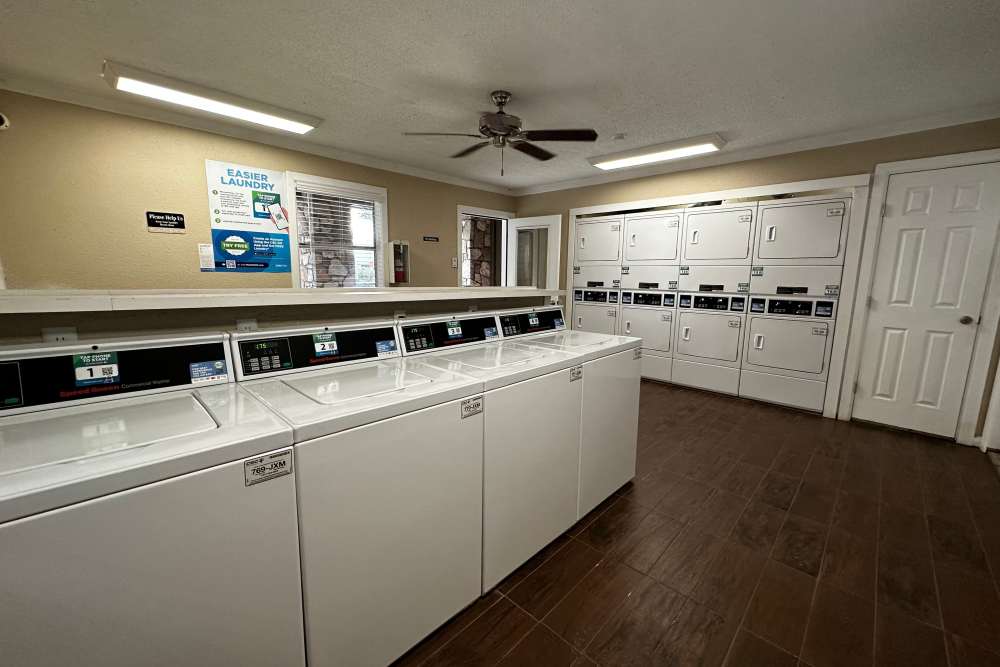 Community laundry facility at Villa De Oro in San Antonio, Texas