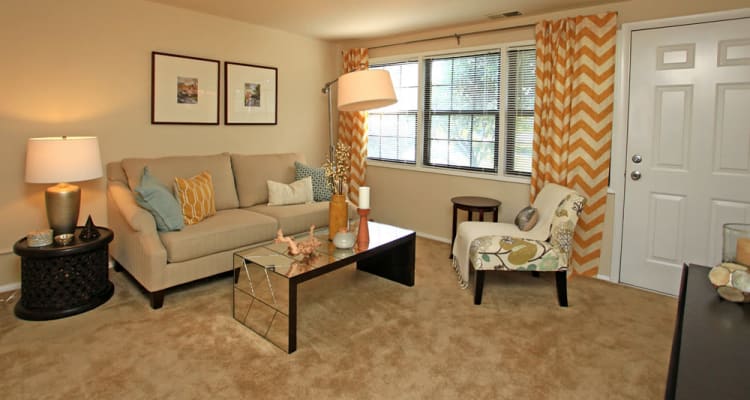 Beautiful living room at Riverview Townhomes in Halethorpe, MD