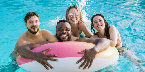 Residents enjoying the pool at Forest Park in Chico, California