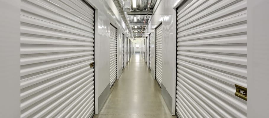 Clean hallways and interior storage units at A-1 Self Storage in San Diego, California