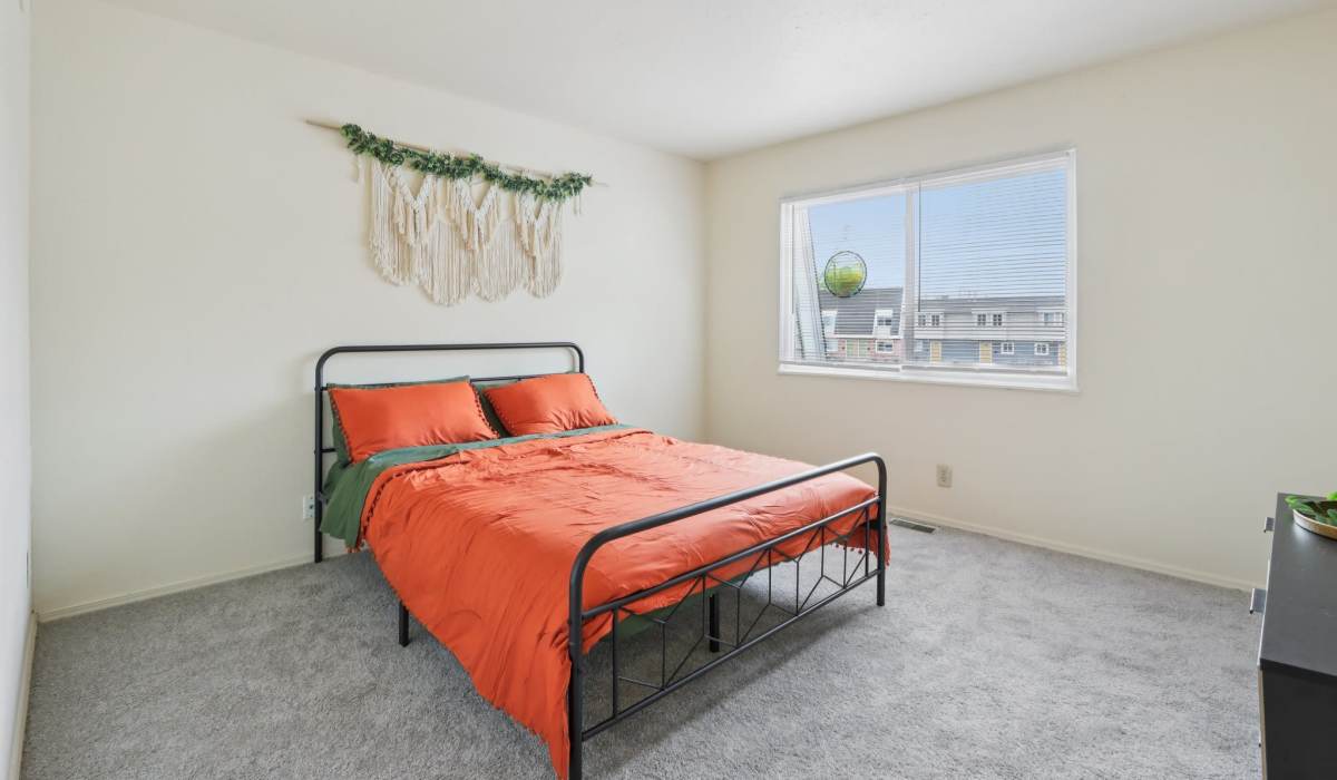 model bedroom at Parkview Rental Townhomes in Columbus, Indiana