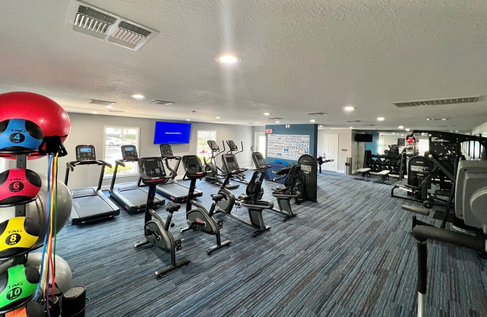 State of the art fitness center at Reserve at Lake Pointe Apartments & Townhomes in St Petersburg, Florida