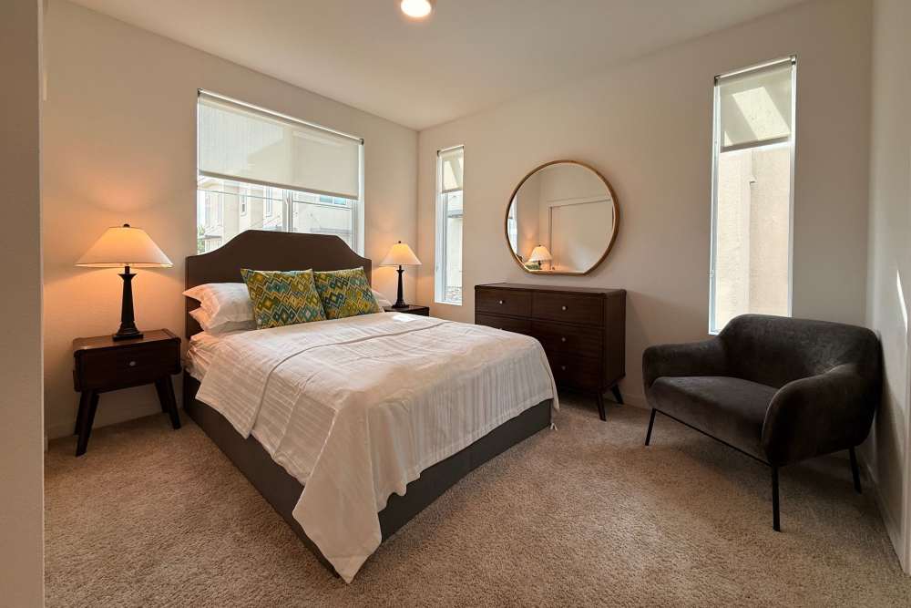 Bedroom at Eight Mile House in Stockton, California