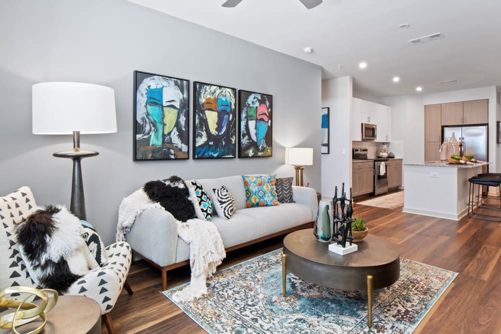 Spacious living room at 32Hundred Windsor in Denton, Texas