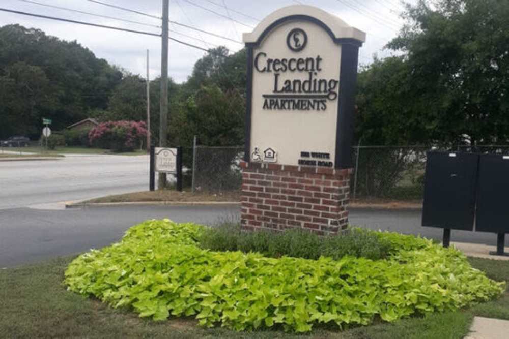 Apartment sign board at Crescent Landing in , South Carolina