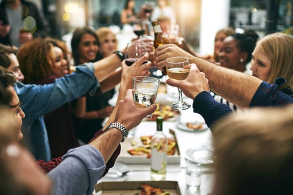 Residents raising a toast near Westerly in Dallas, Texas