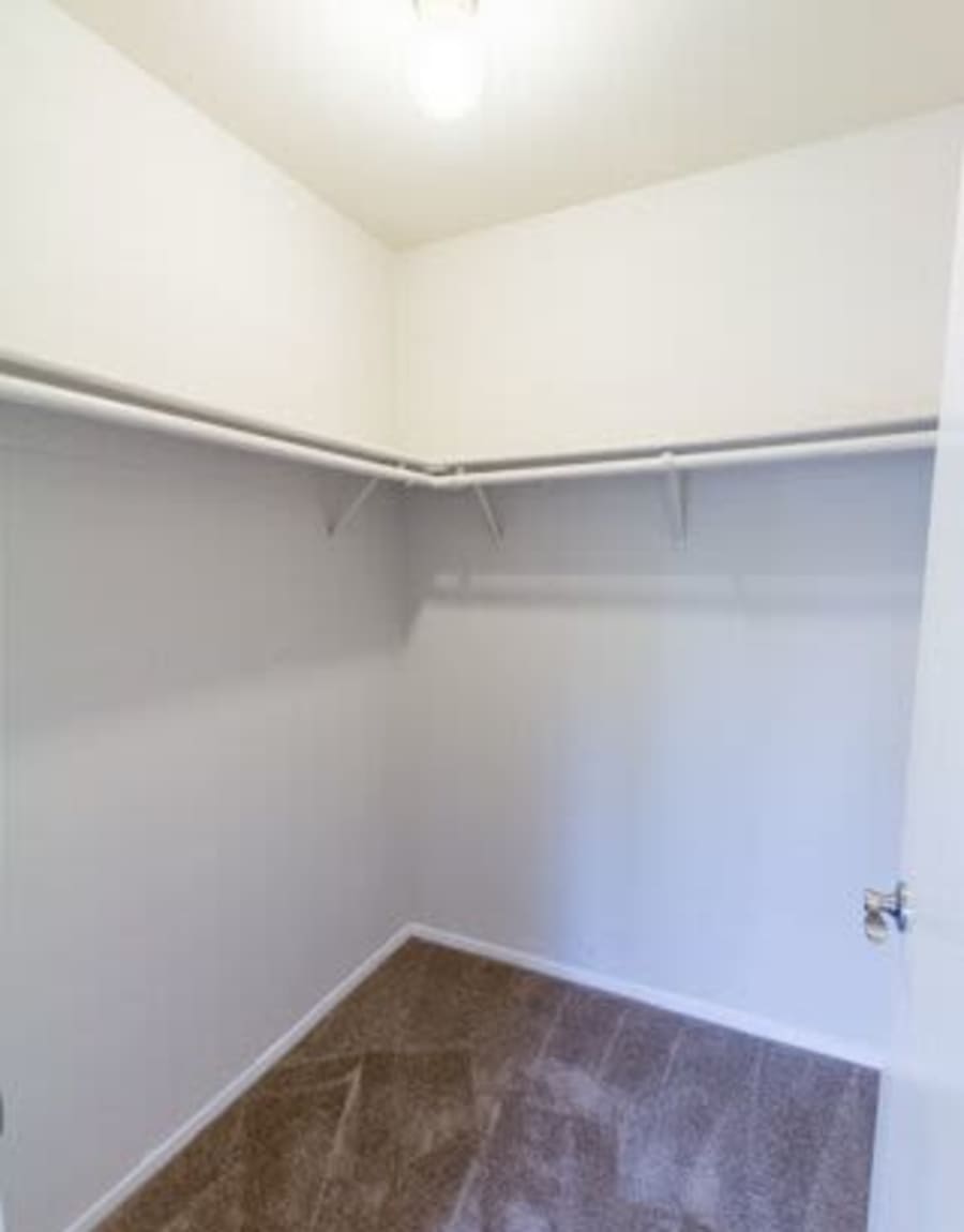 Spacious walk-In closet at Carmel Woods in Modesto, CA