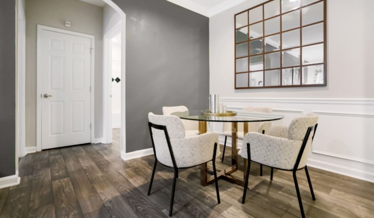 Upgraded kitchen with vinyl-plank flooring at Rutherford Glen in Atlanta, Georgia