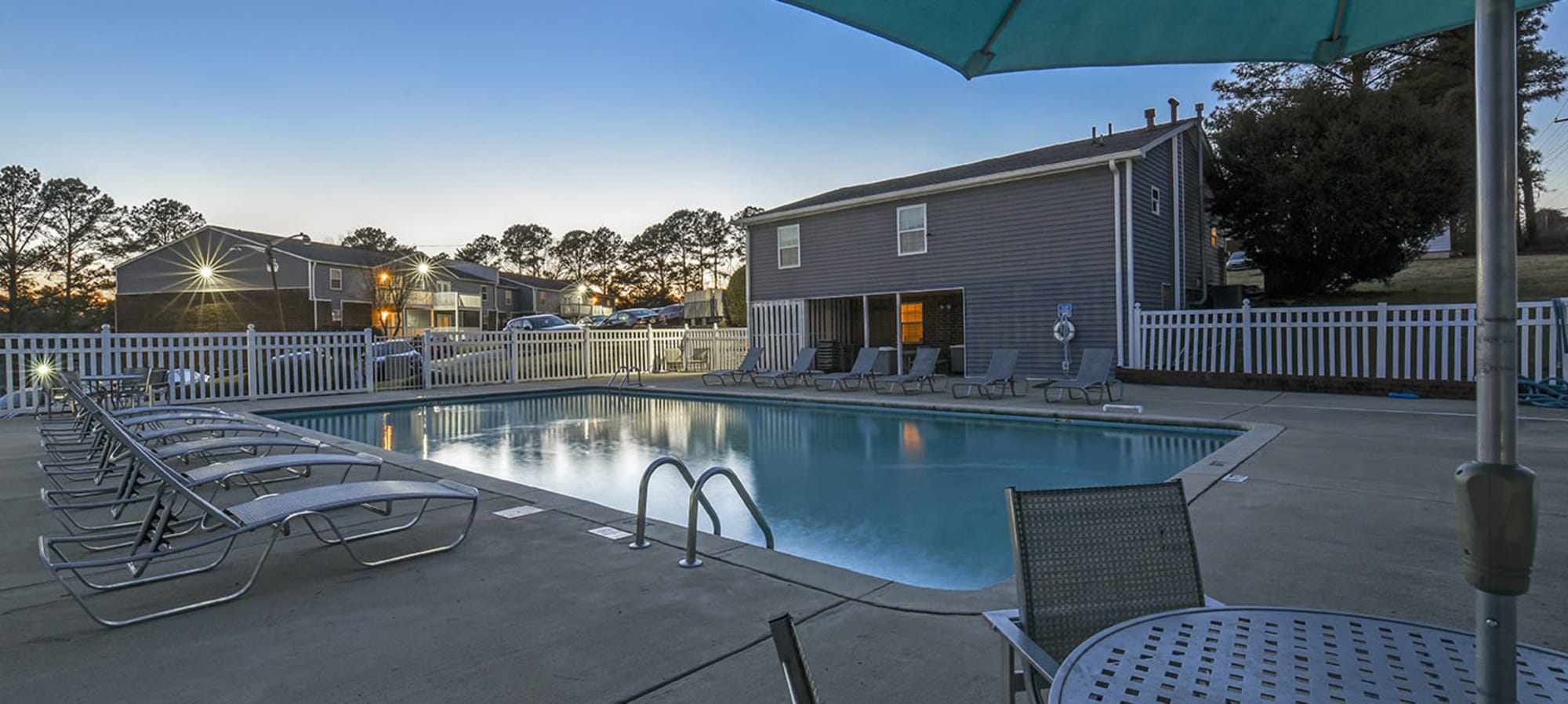 Twilight Poolside at Homewood Heights Apartments in Homewood - Birmingham Alabama