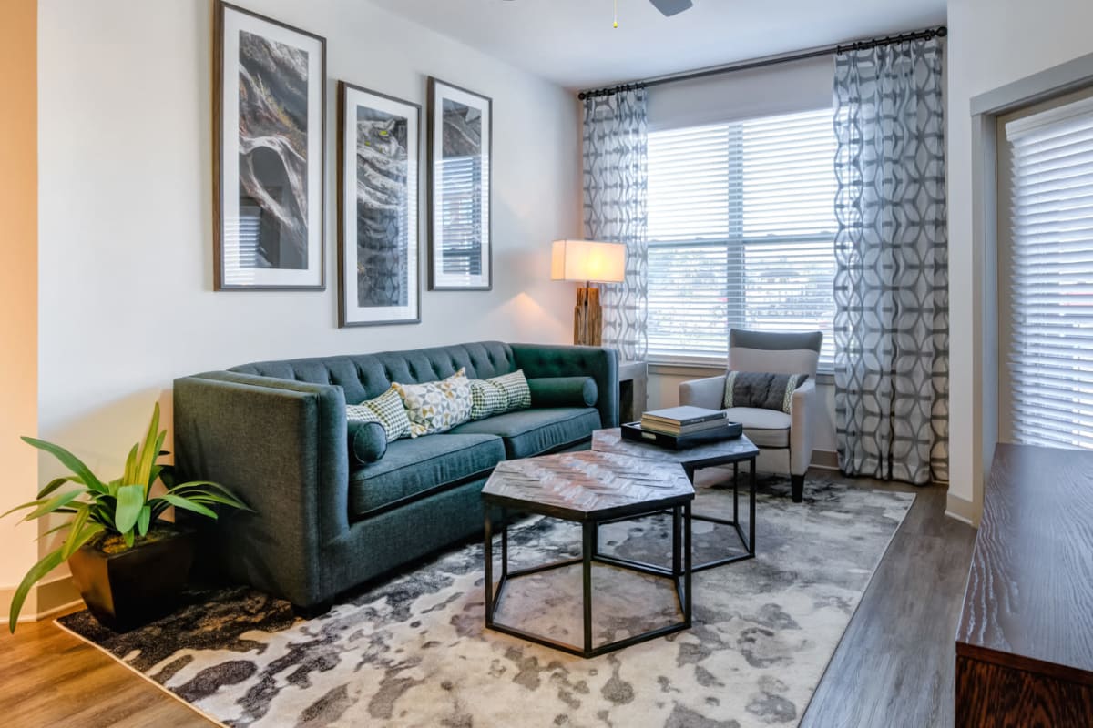Apartment living room at The Carillon in Nashville, Tennessee