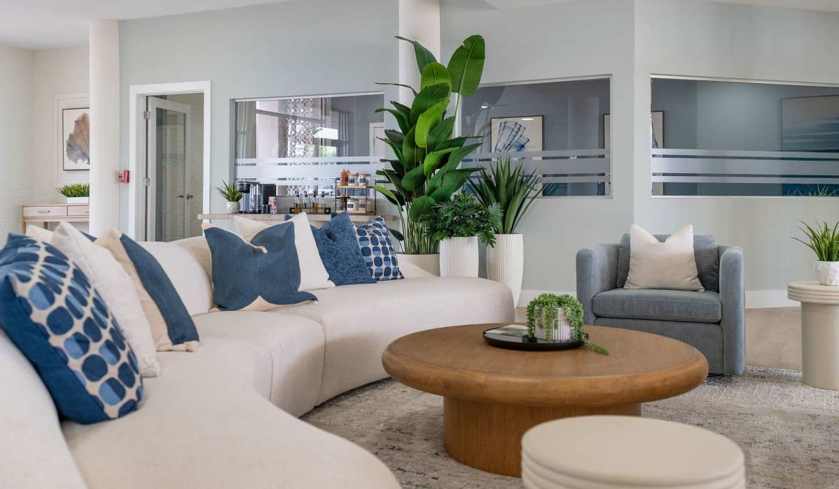 Community lobby area at Waters Pointe in South Pasadena, Florida