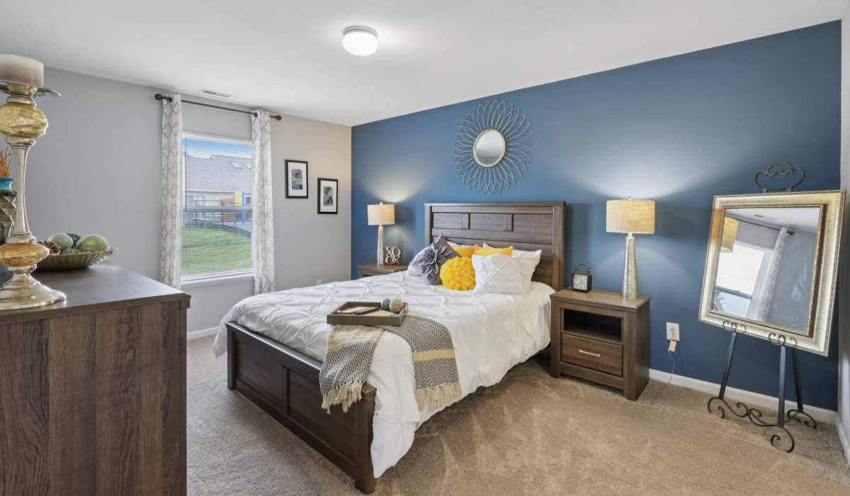 Cozy bedroom at Broadway Village Apartments in Greenfield,Indiana
