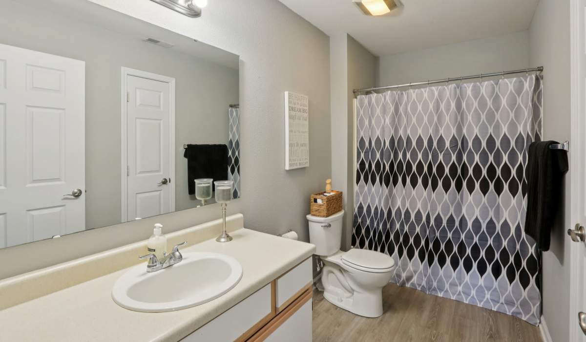 Bathroom with vanity unit at Broadway Village Apartments in Greenfield,Indiana
