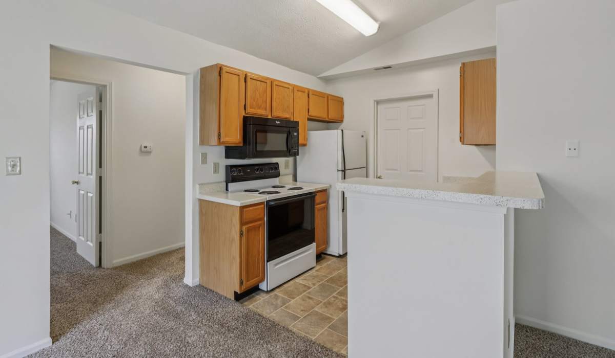 Fully-equipped kitchen at Broadway Village Apartments in Greenfield,Indiana