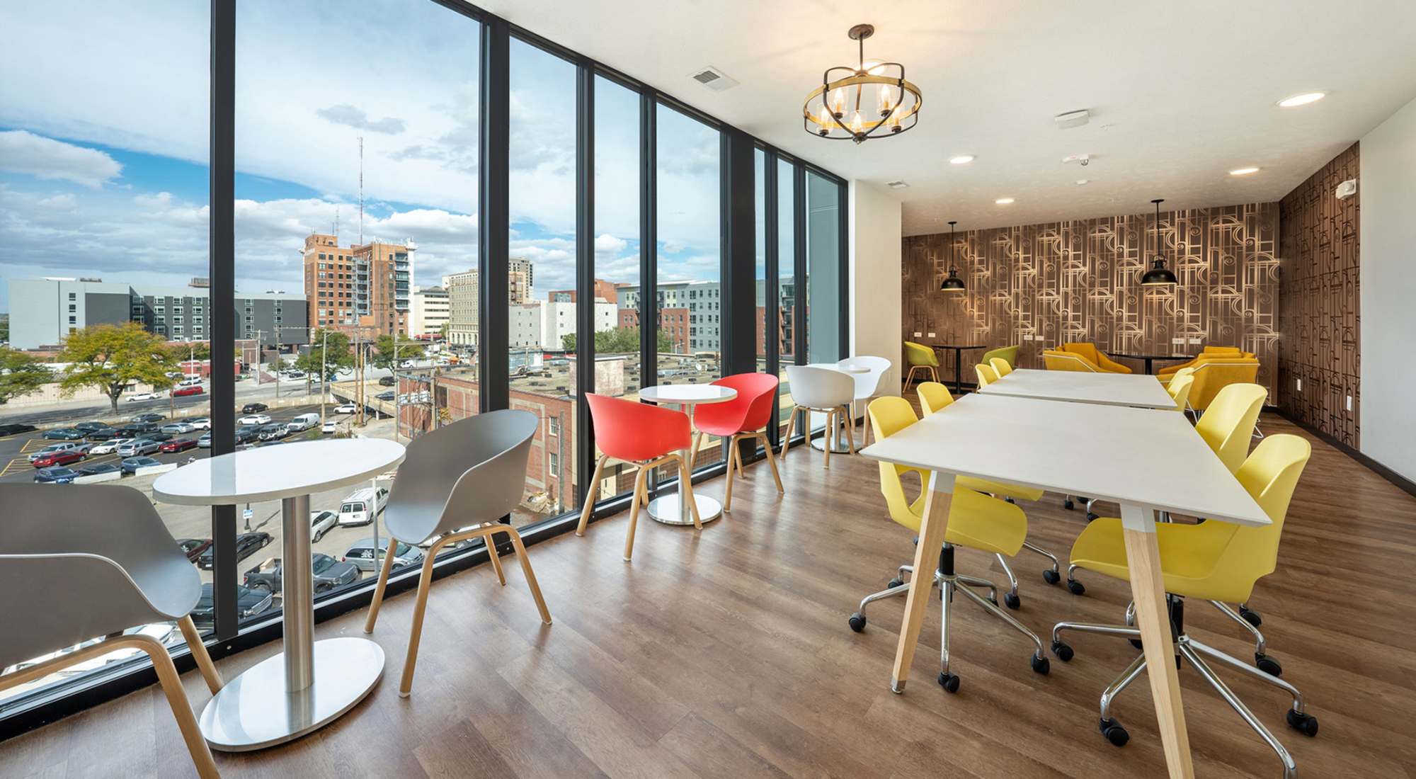 Modern and Brightly Lit Lounge at LivRed in Lincoln, Nebraska