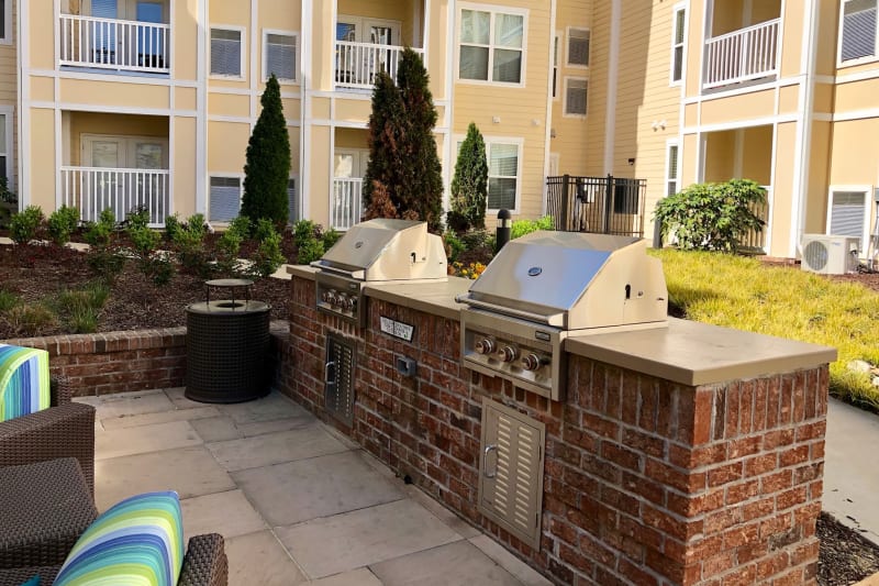 Outdoor grills at Level at 401 in Raleigh, North Carolina
