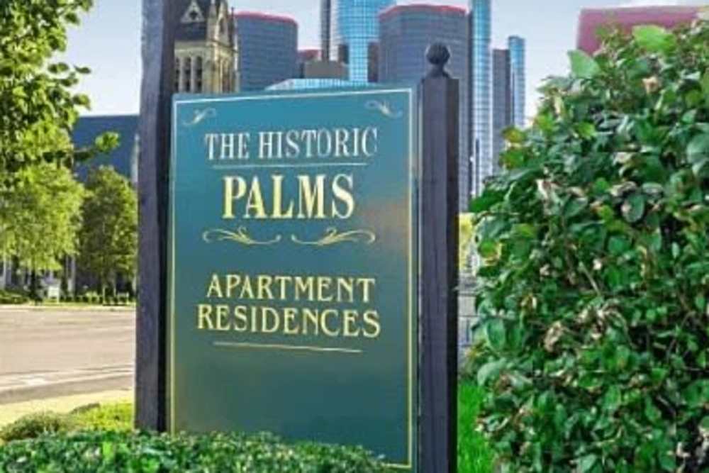 Property signboard at Detroit Living in Detroit,Michigan