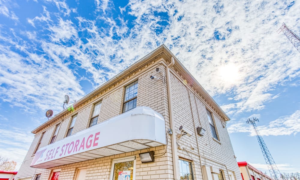 The front of the building at Devon Self Storage in Cordova, Tennessee