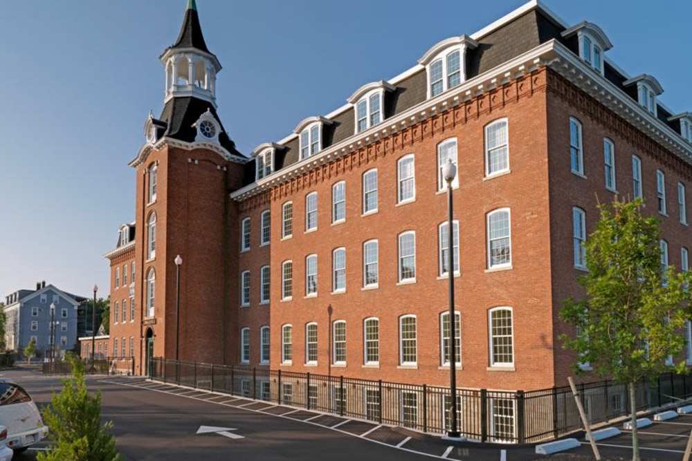 Apartment exterior at Linwood Mill Apartments in Whitinsville, Massachusetts