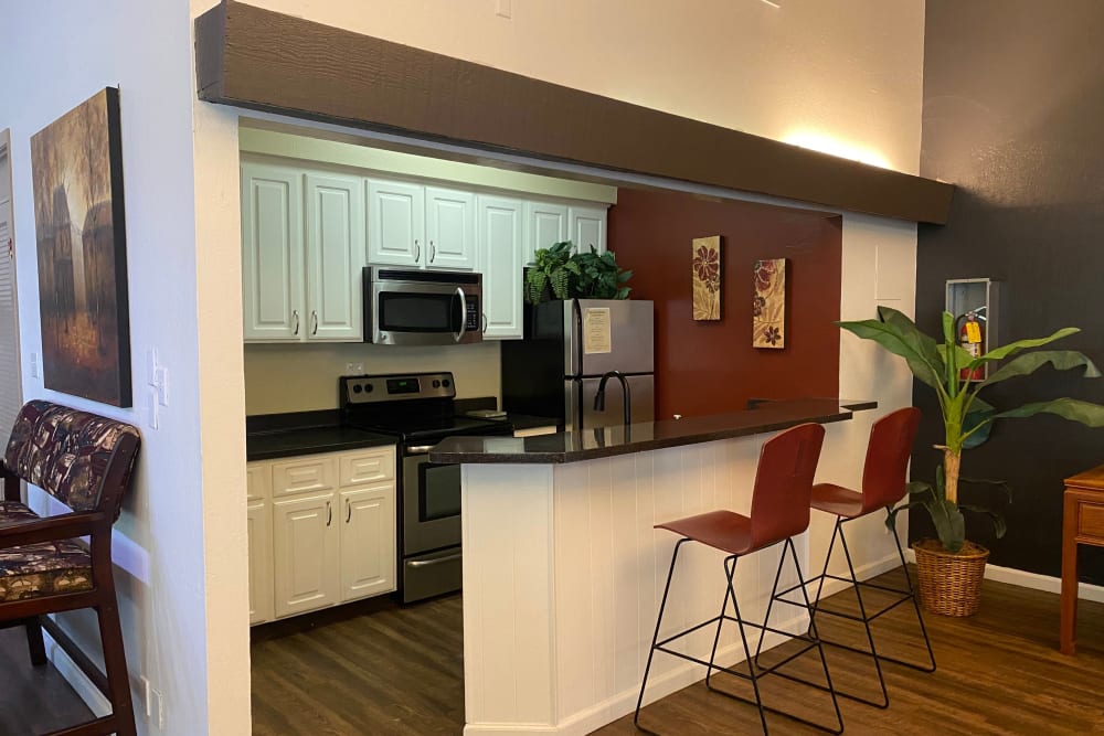 Community kitchen at Palm Lake Apartment Homes in Concord, California