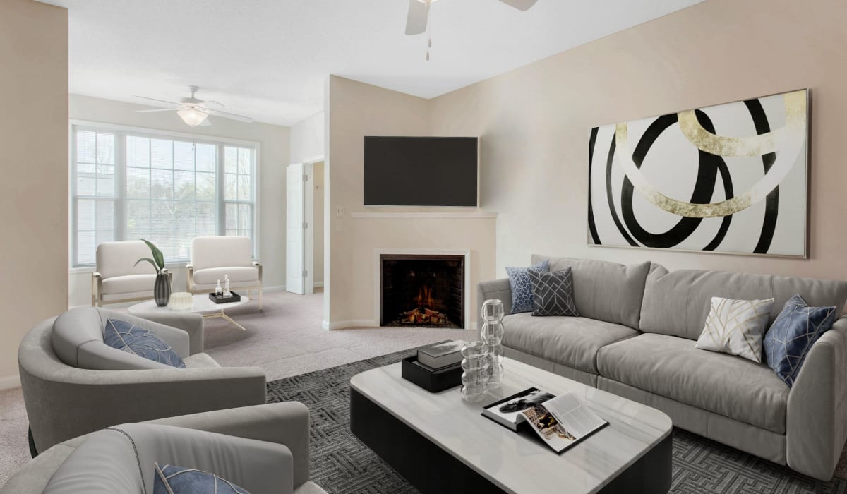 Apartment with ceiling fan at Ashley Court Apartments, Charlotte, North Carolina