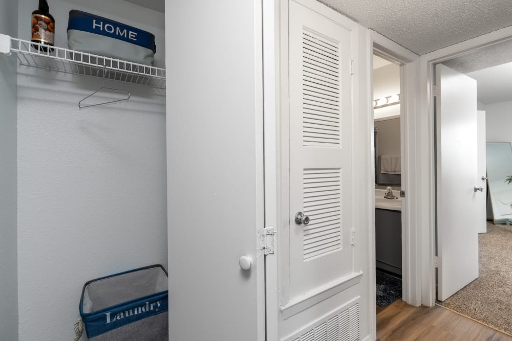 Closet in a hallway at La Privada Apartments in El Paso, Texas